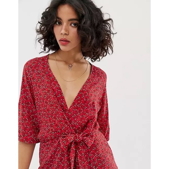Free People Clara Red Floral Tunic Dress Size XS - Picture 3 of 15
